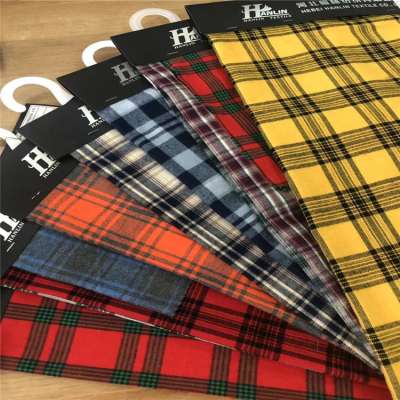 yarn dyed fresh order China manufacture factory Yarn Dyed 100% Cotton Flannel/Brushed Twill Check/Plaid Fabric