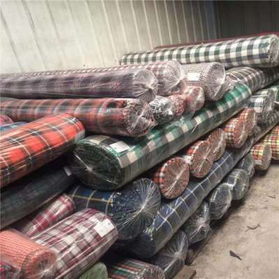 high quality 100% cotton check fabrics yarn dyed shirting fabric stock supplier in keqiao